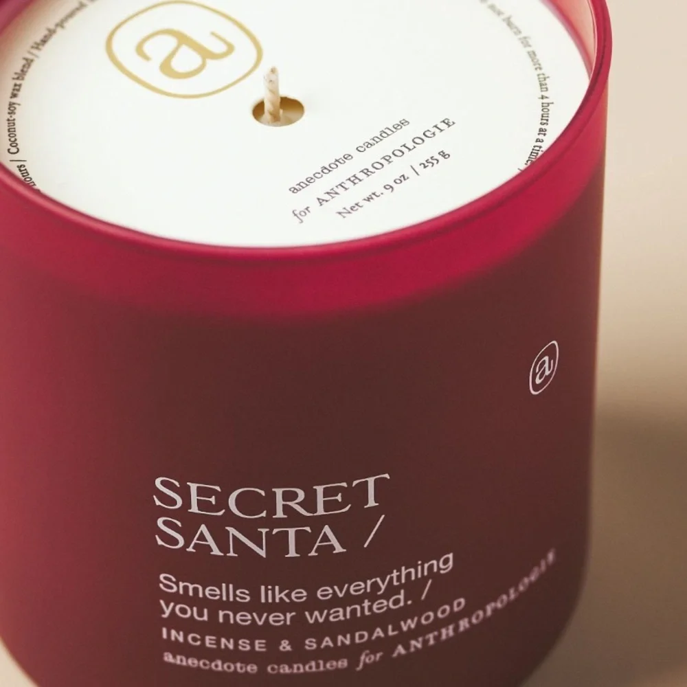 Secret santa anecdote candle
